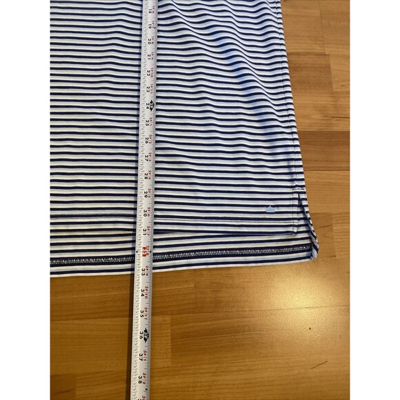 Peter Millar Seaside Wash XL Comfort Striped Golf Polo Shirt Blue White Men’s - Picture 8 of 9